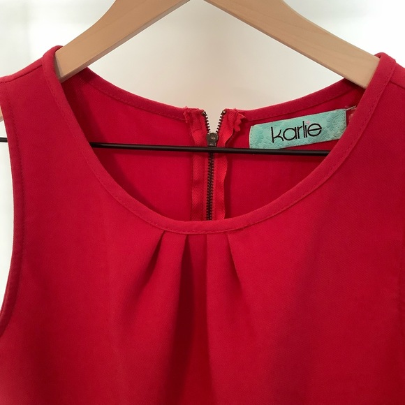Karlie Red Mini Skater Dress. Size Medium. - Picture 5 of 6